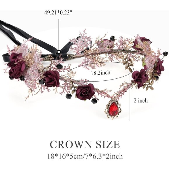 Fairy Flower Crown Womens Woodland Elf Costume Jewelry Cosplay Accessory